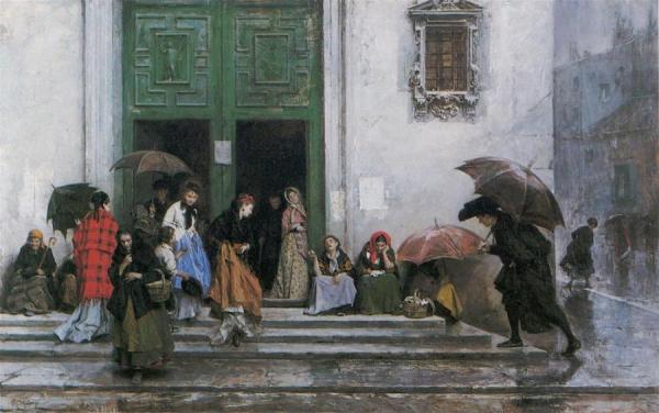 Coming Out Of Church by Raimundo De Madrazo Y Garreta