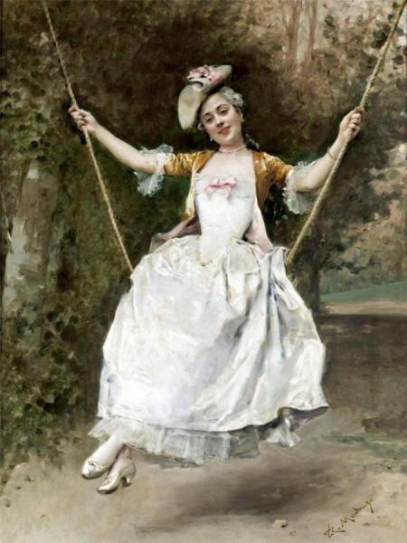 Girl On A Swing by Raimundo De Madrazo Y Garreta