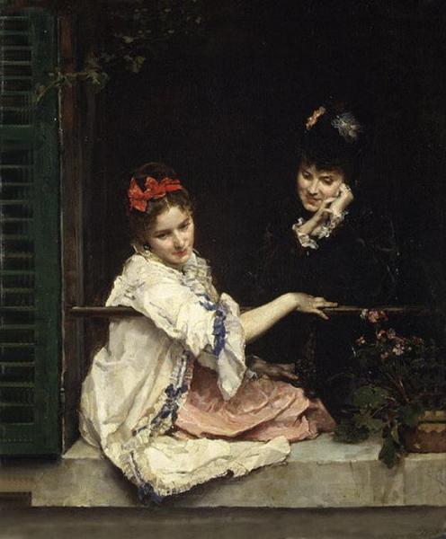 Girls At A Window by Raimundo De Madrazo Y Garreta