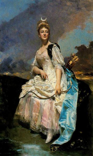 La Marquise D'hervey Saint-denys En Diane by Raimundo De Madrazo Y Garreta