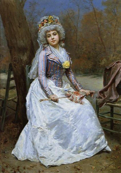 Portrait Of A Lady With Parasol by Raimundo De Madrazo Y Garreta