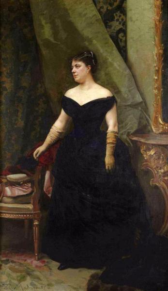 Portrait Of Madame Isaac Hirsch Kann, Née Koenigswarter by Raimundo De Madrazo Y Garreta