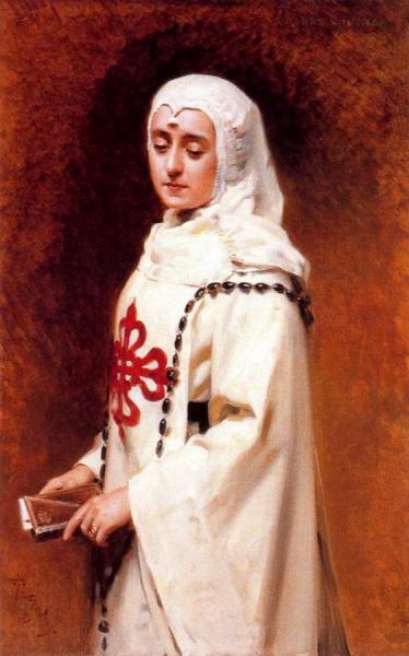 Portrait Of Maria Guerrero In Doña Inés by Raimundo De Madrazo Y Garreta