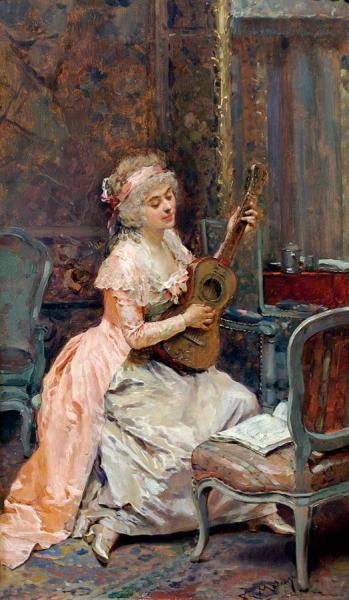 The Music Lesson by Raimundo De Madrazo Y Garreta