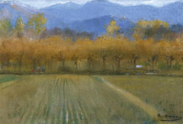 Autumn Landscape,san Benet De Bages by Ramon Casas I Carbó