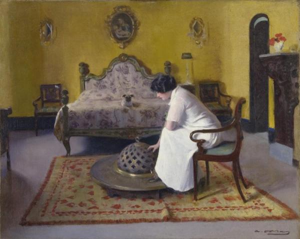 En La Habitacion by Ramon Casas I Carbó Oil Painting Reproductions