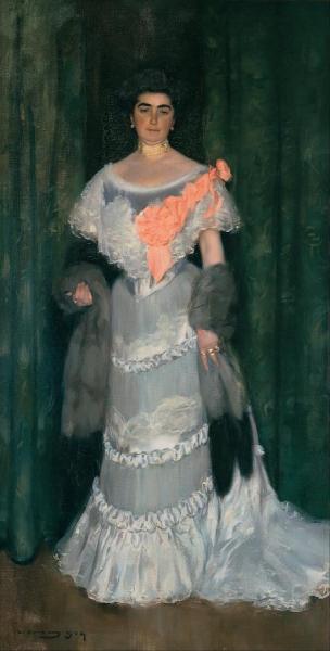 Montserrat Casas De Nieto, In Evening Dress by Ramon Casas I Carbó Oil Painting Reproductions