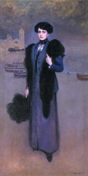 Portrait Of Dolors Vidal by Ramon Casas I Carbó