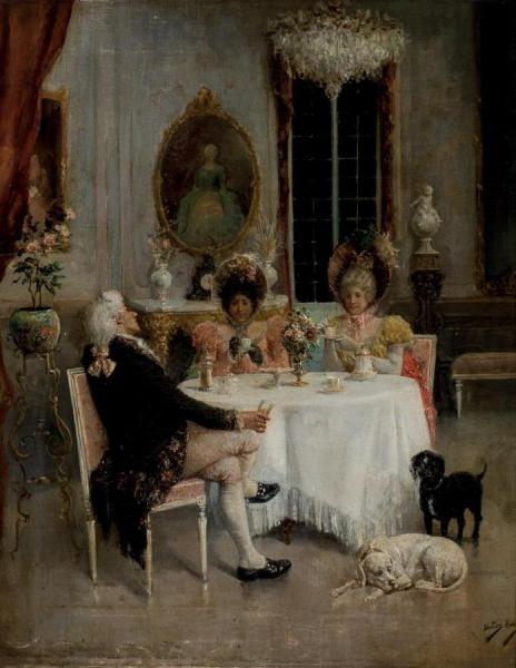 La Sobremesa by Ramon Munoz Rubio Oil Painting Reproductions