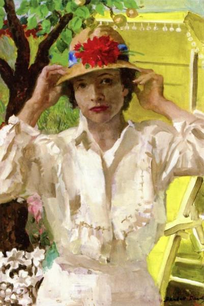 Isabel In The Garden by Randall Davey