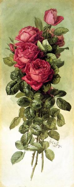 American Beauty Roses by Raoul De Longpre Oil Painting Reproductions