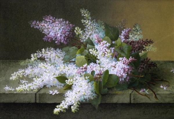 Raoul De Longpre Branch Of Lilacs