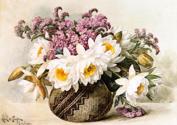 Floral With Indian Basket by Raoul De Longpre