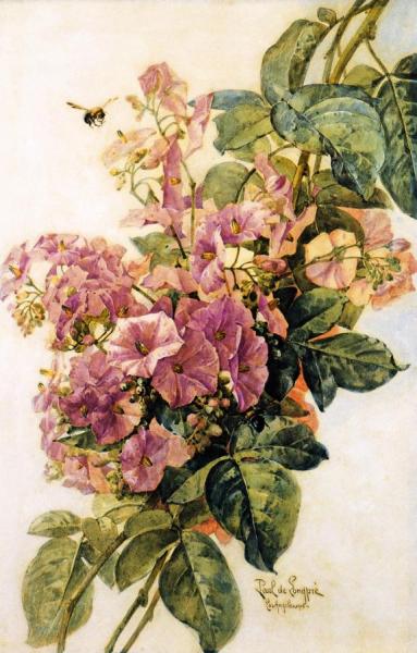 Raoul De Longpre Morning Glories