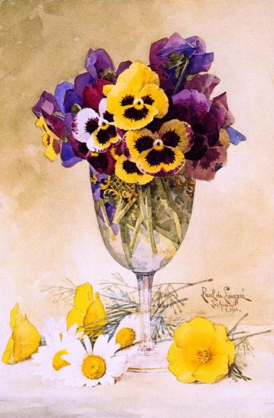 Pansies by Raoul De Longpre Oil Painting Reproductions