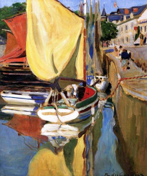 Boats In Port by Raoul Du Gardier