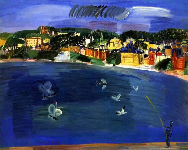 A Fisherman On The Jetty, Sainte-adresse by Raoul Dufy