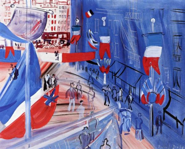 A Street Bedecked With American Banners by Raoul Dufy Oil Painting Reproductions