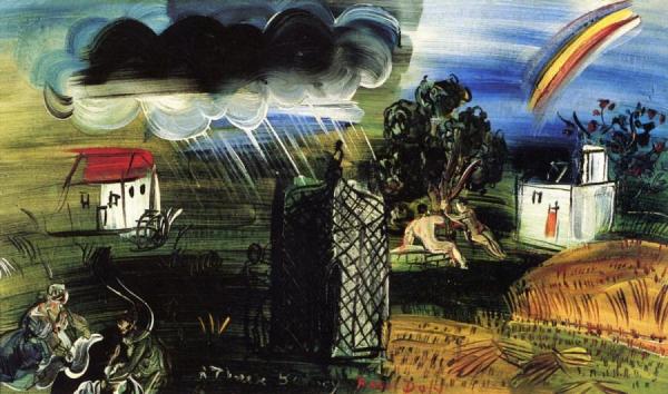 An Arbor With Rainbow And Large Cloud by Raoul Dufy