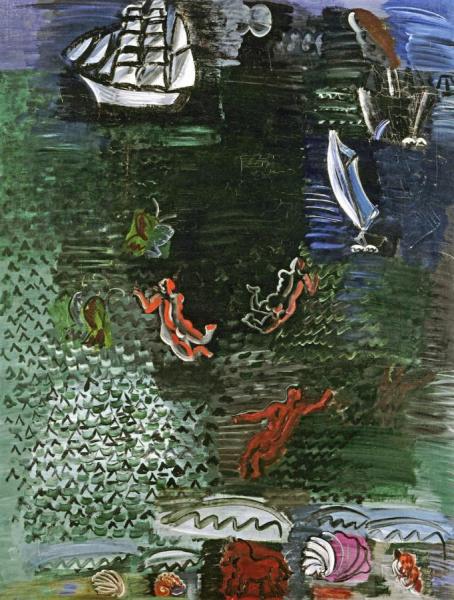 Bathers At Sea With Shells by Raoul Dufy