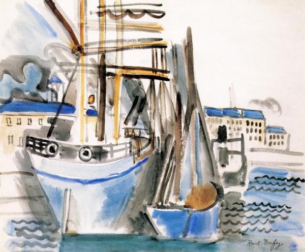 Boats In Port by Raoul Dufy