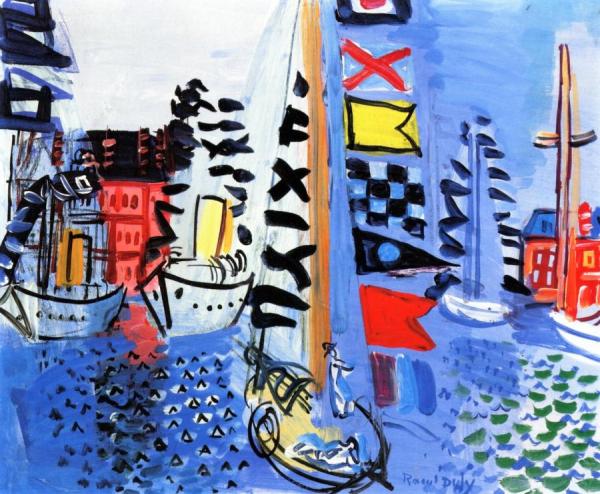 Boats In Port by Raoul Dufy