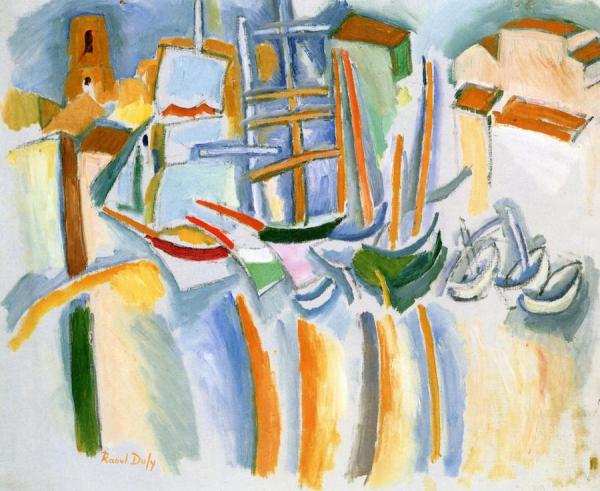 Boats On The Quay At Marseille by Raoul Dufy