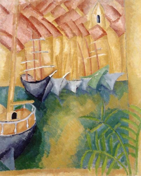 Boats On The Quay In The Port Of Marseille by Raoul Dufy