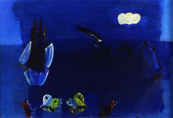 Boats, Swimmers And Butterflys by Raoul Dufy
