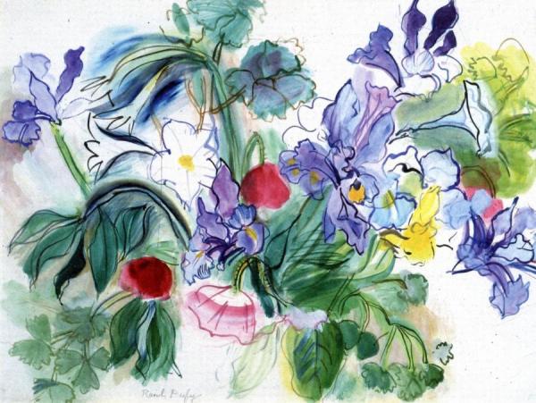 Bouquet Of Iris And Poppies by Raoul Dufy