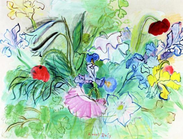 Bouquet Of Irises And Poppies by Raoul Dufy