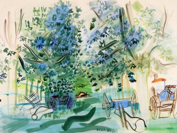 Carts At Montsaunès by Raoul Dufy