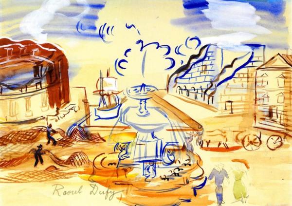 Composition Of The Fountain by Raoul Dufy