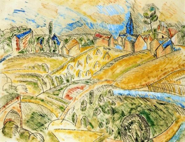 Cubist Landscape With Haystacks by Raoul Dufy