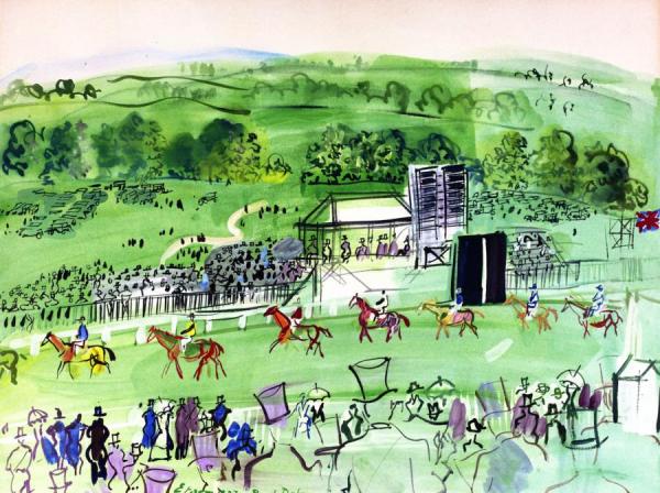 Epsom,the Parade Of The Starters by Raoul Dufy