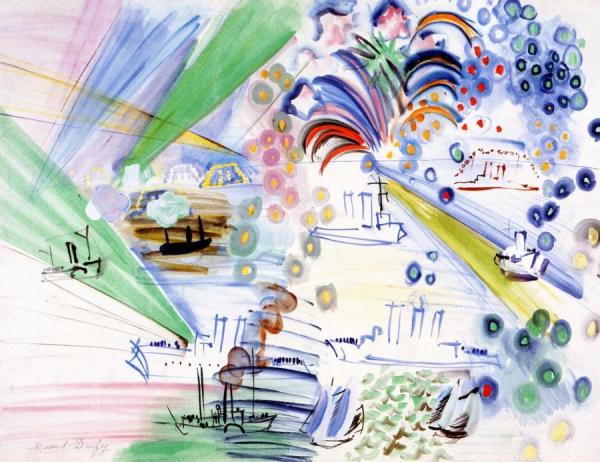 Fireworks At Trouville by Raoul Dufy