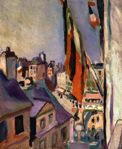 Flag Decorated Street by Raoul Dufy