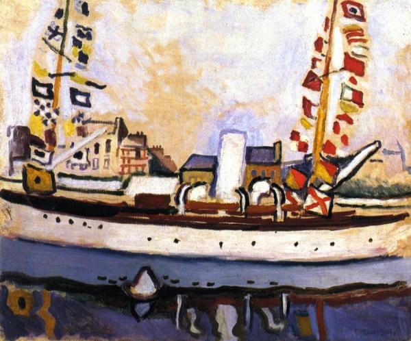 Flag Draped Boat by Raoul Dufy