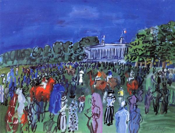 Grandstand And Paddock At Chantilly by Raoul Dufy