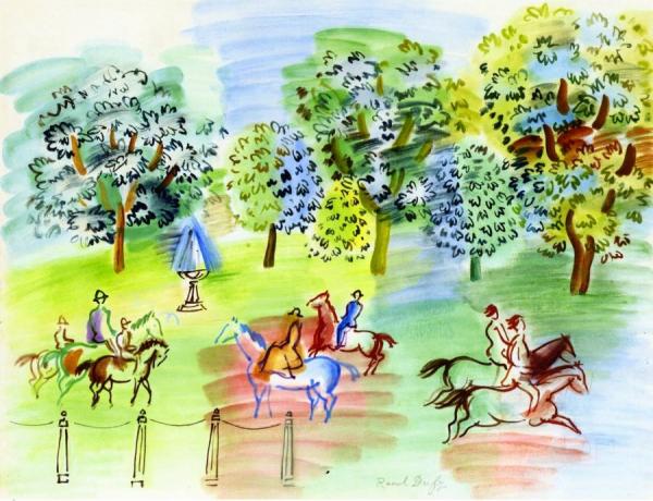 Horseback Riding In The Woods by Raoul Dufy