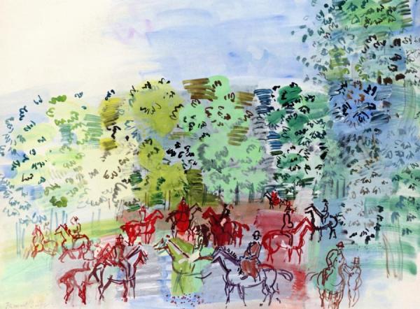 Horses In The Wood by Raoul Dufy