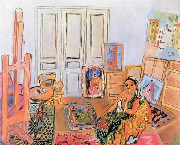 Indian Model In The Studio In L'impasse Guelma by Raoul Dufy