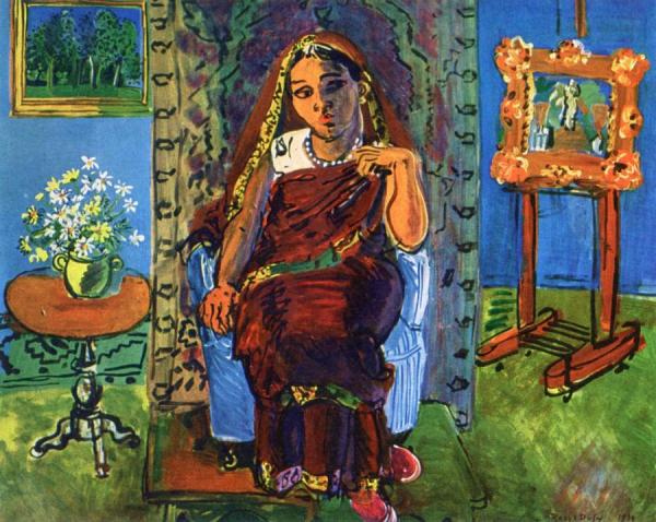 Interior With Hindu Woman by Raoul Dufy