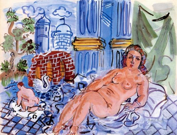 Leda And The Swan by Raoul Dufy