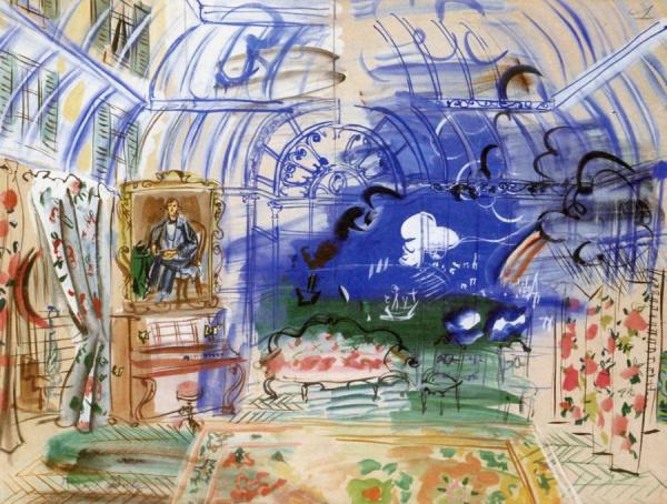 Les Fiancés Du Havre (proposal For A Mural) by Raoul Dufy