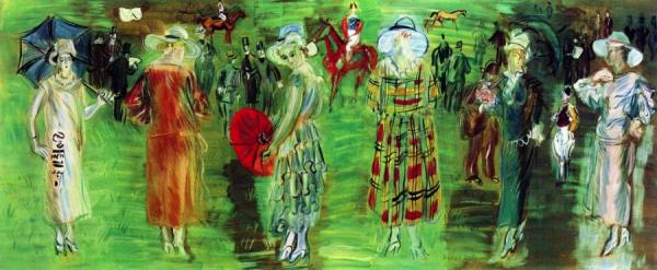 Les Mannequins De Poiret Aux Courses En 1923 by Raoul Dufy