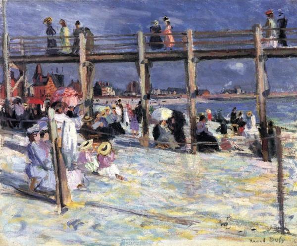 Marie-christine Baths At Sainte-adresse by Raoul Dufy