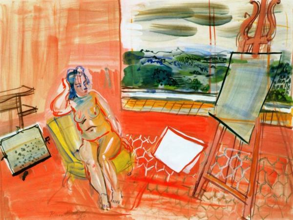 Model In The Studio In Provence by Raoul Dufy