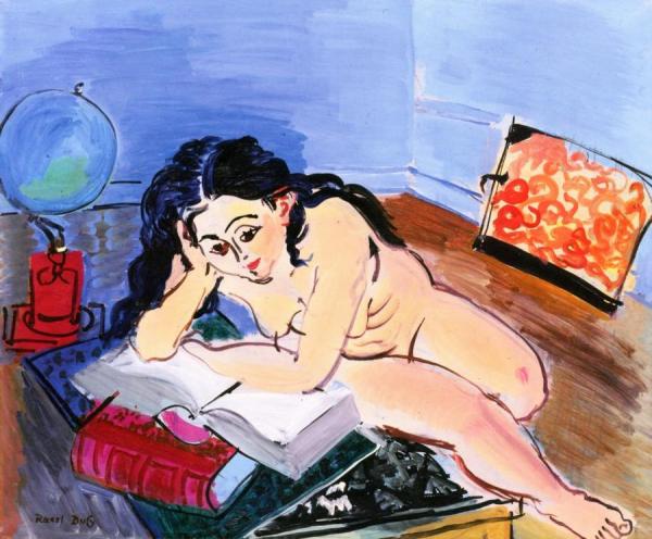 Nude With A World Map by Raoul Dufy