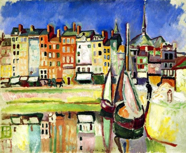 Old Houses Along The Honfleur Basin by Raoul Dufy Oil Painting Reproductions